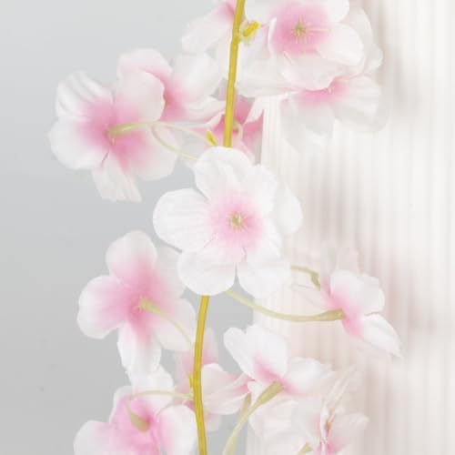 10PCS 59FT Artificial Silk Cherry Blossom Garland, Hanging Sakura Flower Vines for Wedding Party Home Arch, alternate view 5