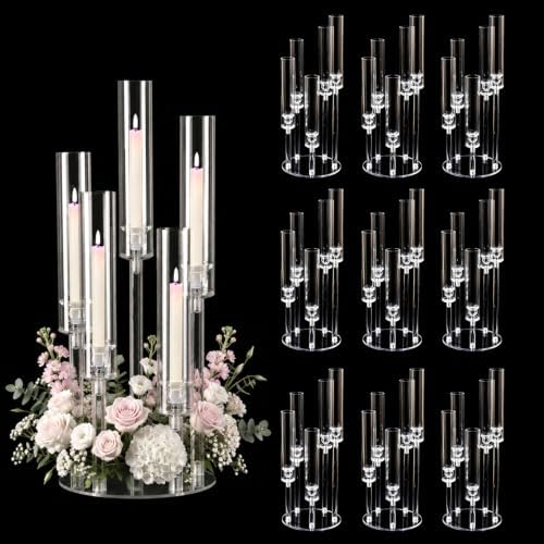 10PCS Acrylic Candelabra Centerpieces for Tables Wedding Reception in Clear