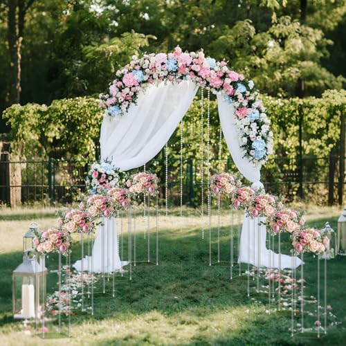 10pcs Acrylic Flower Stand Column 24 Inch Tall Vases for Centerpieces Clear Elegant Floral Display Holder for, alternate view