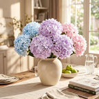 10Pcs Artificial Hydrangea Flowers, Realistic Faux Silk Hydrangeas, alternate view 2