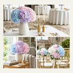 10Pcs Artificial Hydrangea Flowers, Realistic Faux Silk Hydrangeas, alternate view 4