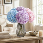 10Pcs Artificial Hydrangea Flowers, Realistic Faux Silk Hydrangeas, alternate view 5