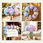 10Pcs Artificial Hydrangea Flowers, Realistic Faux Silk Hydrangeas, alternate view 6