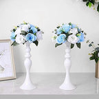 10Pcs Artificial Rose Balls for Centerpieces (Blue & White) in 10"/ 26cm W x 5"/13cm H, Base Diameter: 4.3"/11cm, alternate