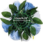 10Pcs Artificial Rose Balls for Centerpieces (Blue & White) in 10"/ 26cm W x 5"/13cm H, Base Diameter: 4.3"/11cm, alternate