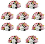 10Pcs Artificial Rose Balls for Centerpieces (Dusty Pink & White) in Dusty Pink & White