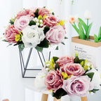 10Pcs Artificial Rose Balls for Centerpieces (Dusty Pink & White) in Dusty Pink & White, alternate view 6