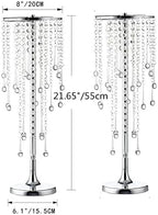10pcs Crystal Centerpieces for Tables 21.65in Silver Flower Stand in Silver, alternate view 3