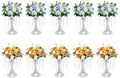 10Pcs Crystal Flower Stands, 10.23” Tall Tabletop Wedding Flower Holder, Sliver Flower Arrangement Stand, Metal