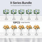 10Pcs Crystal Flower Stands, 10.23” Tall Tabletop Wedding Flower Holder, Sliver Flower Arrangement Stand, Metal, alternate