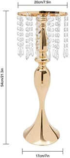 10Pcs Crystal Flower Stands for Centerpieces Gold Tall Vase(Gold, Large) in Large in Gold, alternate view 3