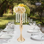 10Pcs Crystal Flower Stands for Centerpieces Gold Tall Vase(Gold, Large) in Large in Gold, alternate view 5