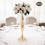 10Pcs Crystal Flower Stands for Centerpieces Gold Tall Vase(Gold, Large) in Large in Gold, alternate view 6