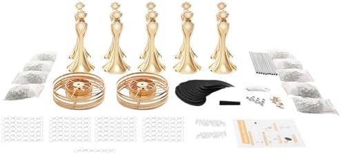 10Pcs Crystal Flower Stands for Centerpieces Gold Tall Vase(Gold, Small) in Small in Gold, alternate view 3