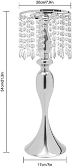 10Pcs Crystal Flower Stands for Centerpieces Gold Tall Vase(Silver, Large) in Large in Silver, alternate view 3