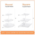 10Pcs Cupcake Stand, Dessert Table Display Set, 4 White 3 Tired Cake Stand 6 Plastic Serving Trays for Party, alternate view
