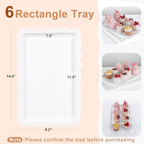 10Pcs Cupcake Stand, Dessert Table Display Set, 4 White 3 Tired Cake Stand 6 Plastic Serving Trays for Party, alternate view
