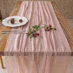 10Pcs Dusty Pink Cheesecloth Table Runner 120 Inches for Wedding Decor, alternate view 4