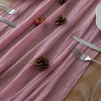10Pcs Dusty Rose Cheesecloth Table Runner 120 Inches for Party Home Decor, alternate view 4