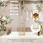 10Pcs Gold Candelabra Centerpiece for Wedding in 48 inches in Gold, alternate view 4