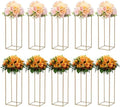 10pcs Gold Flower Stand, 31.4" Tall Metal Column Display Rack in Gold