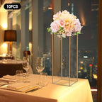 10pcs Gold Flower Stand, 31.4" Tall Metal Column Display Rack in Gold, alternate view 2
