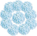 10PCS Hydrangea Artificial Flowers, Faux Blue Flowers