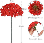 10PCS Hydrangea Artificial Flowers, Red Faux Flower, alternate view 2