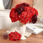 10PCS Hydrangea Artificial Flowers, Red Faux Flower, alternate view 3