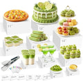 10PCS Large Acrylic Buffet Risers, Food Display Stand with Mini Sign, Marker and Serving Tongs, Food Risers for