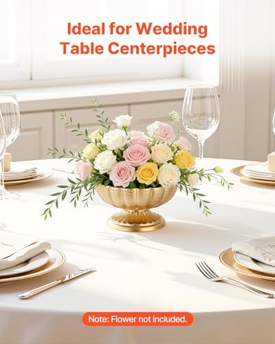 10PCS Metal Wedding Gold Centerpieces for Table 4.7”, Holders for Tables, Wedding Dinner Party and Ceremony, alternate view 4