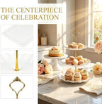 10Pcs Multi-Tier Dessert Stand Set for Wedding Decor in White, alternate view 4