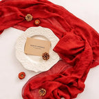 10Pcs Red Cheesecloth Table Runner 120 Inches for Party Home Decor, alternate view 4
