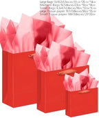10PCS Red Gift Bags with Ribbon Handles Mulit Assorted Sizes Gift Wide Bags (2pcs Large 13", 4pcs Medium 9.6", alternate view