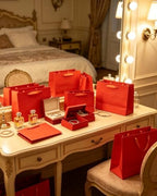 10PCS Red Gift Bags with Ribbon Handles Mulit Assorted Sizes Gift Wide Bags (2pcs Large 13", 4pcs Medium 9.6", alternate view