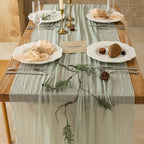 10Pcs Sage Green Cheesecloth Table Runner 120 Inches for Party Home Decor, alternate view 5