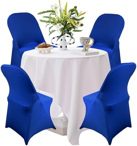 10PCS Spandex Folding Waterproof Chair Covers for Party, Royal Blue in Royal Blue, alternate view 2