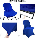 10PCS Spandex Folding Waterproof Chair Covers for Party, Royal Blue in Royal Blue, alternate view 6