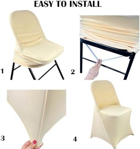 10PCS Stretch Spandex Folding Waterproof Chair Covers, Universal Fitted Chair Cover Protector for Wedding Party, alternate