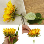 10pcs Sunflowers Artificial Flowers with Long Stem Fake Sunflowers Bulk Fall Decoration for Wedding Home, alternate view 4