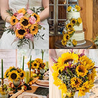 10pcs Sunflowers Artificial Flowers with Long Stem Fake Sunflowers Bulk Fall Decoration for Wedding Home, alternate view 6