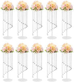 10pcs Tall Crystal Wedding Flower Stand with Crystal Chains in Clear