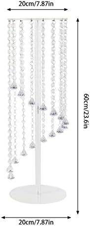10pcs Tall Crystal Wedding Flower Stand with Crystal Chains in Clear, alternate view 3