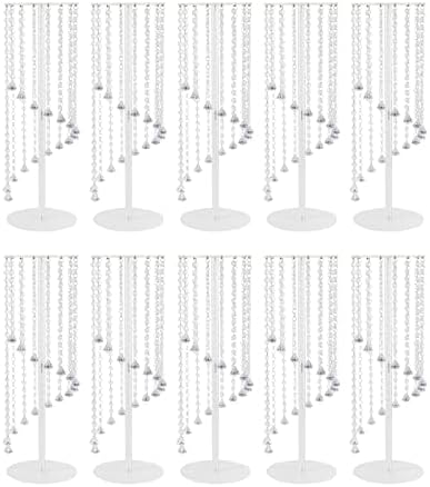 10pcs Tall Crystal Wedding Flower Stand with Crystal Chains in Clear, alternate view 4