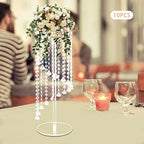 10pcs Tall Crystal Wedding Flower Stand with Crystal Chains in Clear, alternate view 6