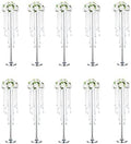 10pcs Tall Vases for Centerpieces 29.5in Silver Flower Stand for Table in Silver