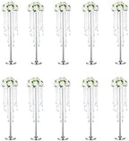 10pcs Tall Vases for Centerpieces 29.5in Silver Flower Stand for Table in Silver