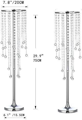 10pcs Tall Vases for Centerpieces 29.5in Silver Flower Stand for Table in Silver, alternate view 3
