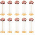 10pcs Vases Wedding Centerpieces Crystal Road Lead Metal Flower Arrangement Stand Flower Vase Holders with
