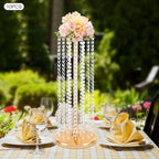 10pcs Vases Wedding Centerpieces Crystal Road Lead Metal Flower Arrangement Stand Flower Vase Holders with, alternate view 2